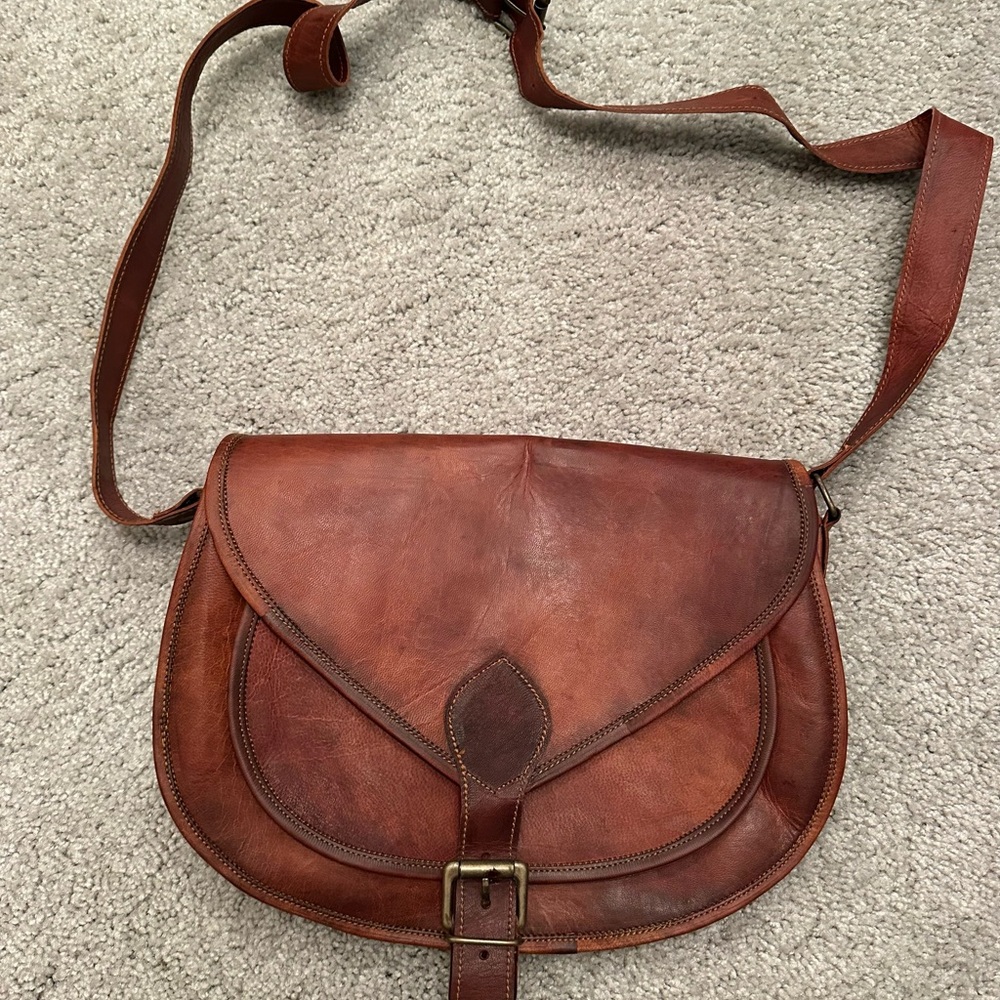 Brown Leather Crossbody Bag
